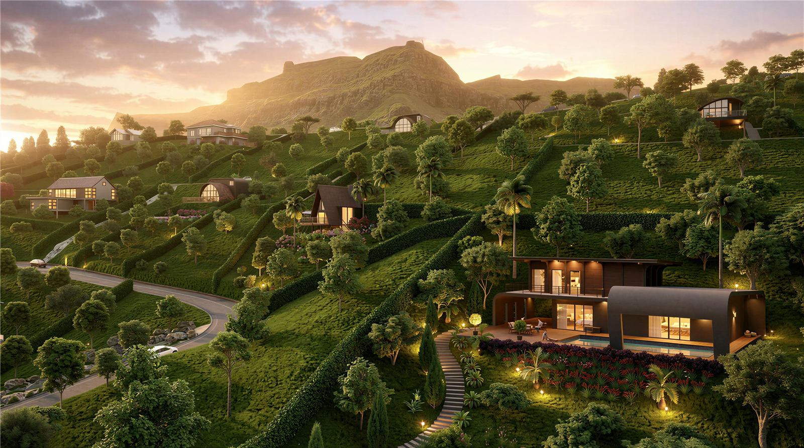 Bungalows perspective view