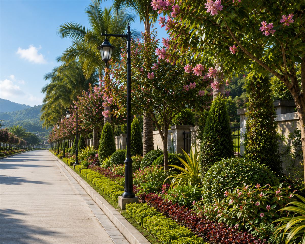 Roadside plantation along internal roads